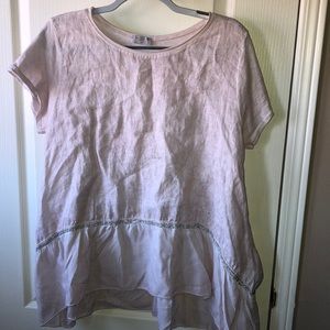 Made in Italy Pink Linen/Rayon top. Size medium.